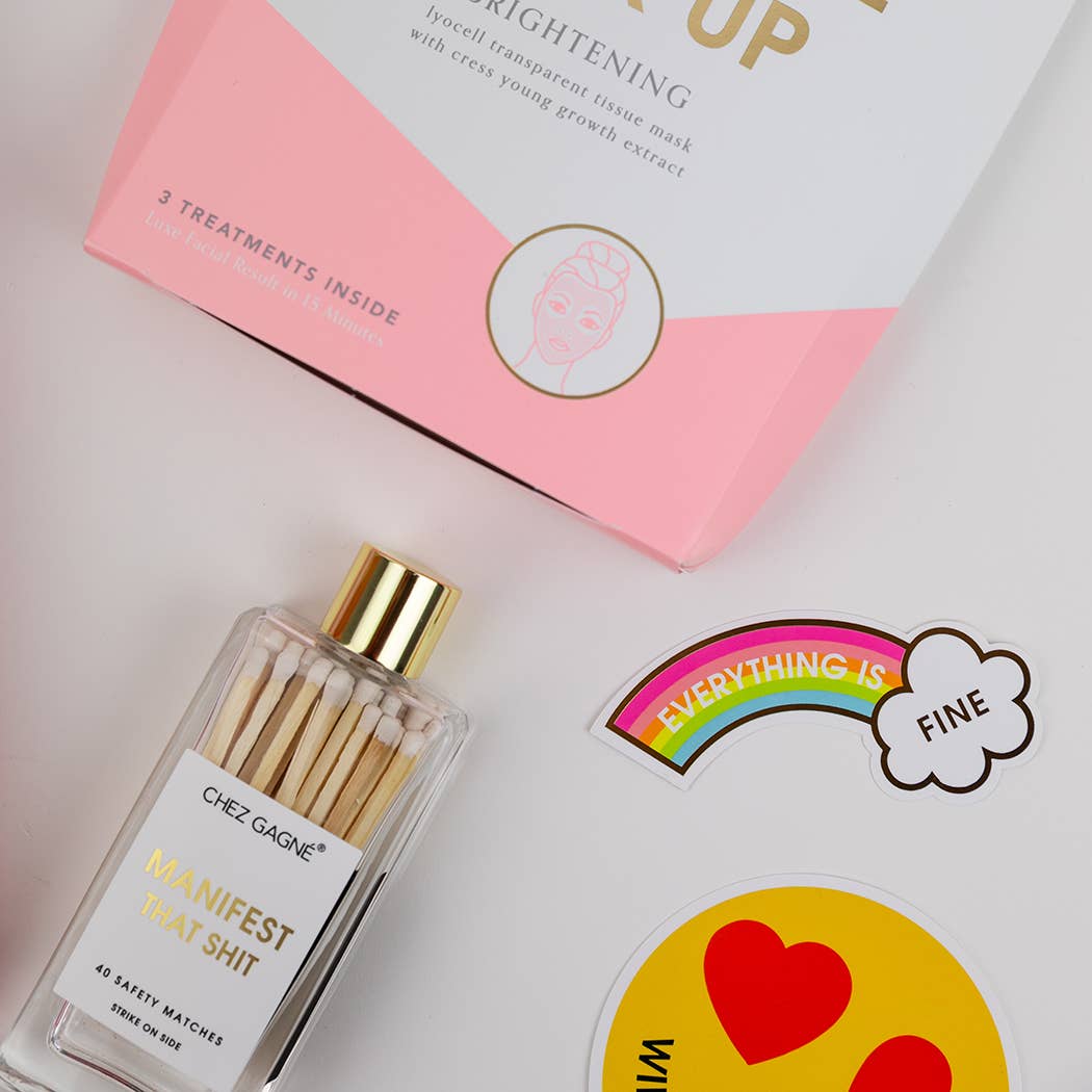 Manifest That Shit Matches - Glass Bottle Matchsticks - White