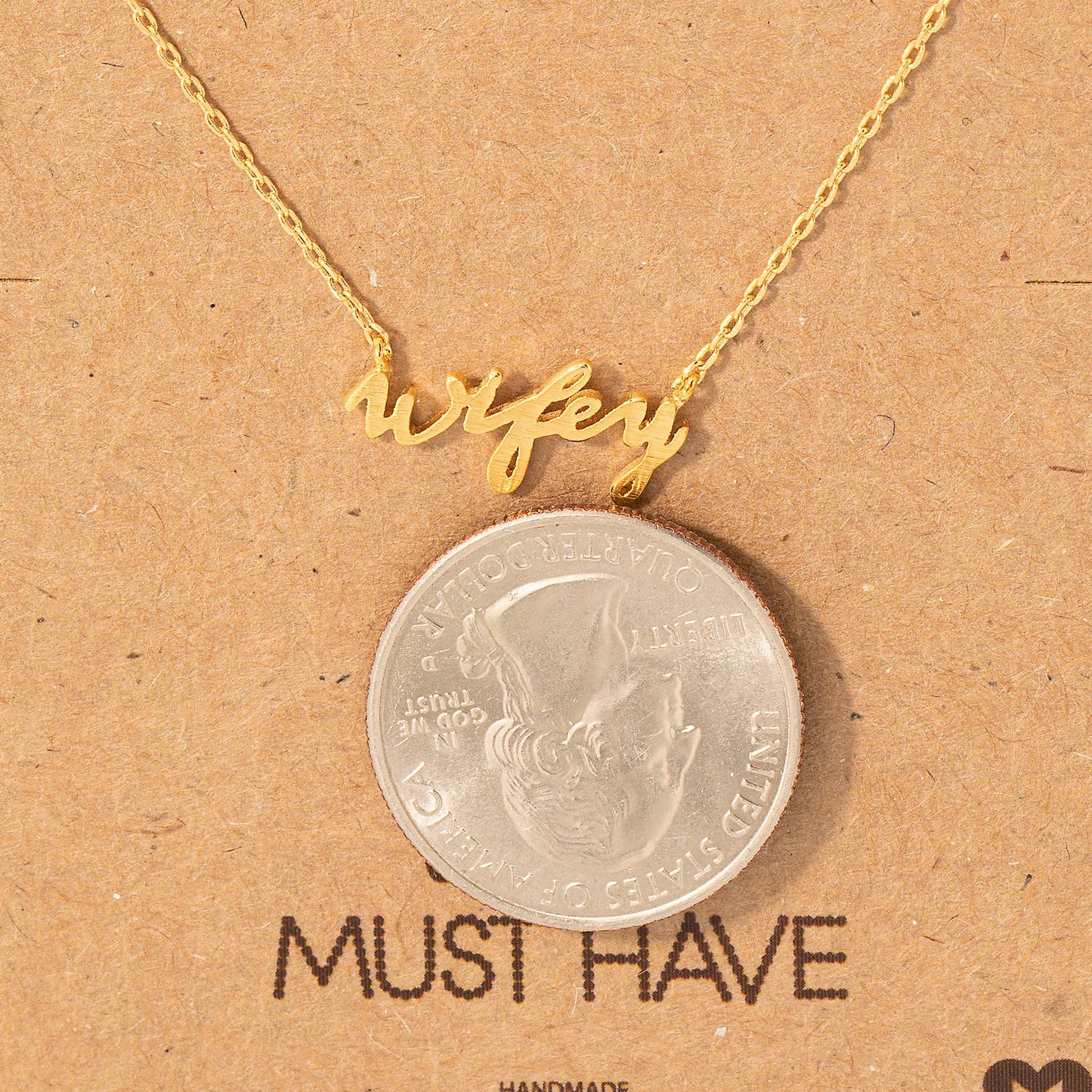 Wifey Handwritten Pendant Necklace