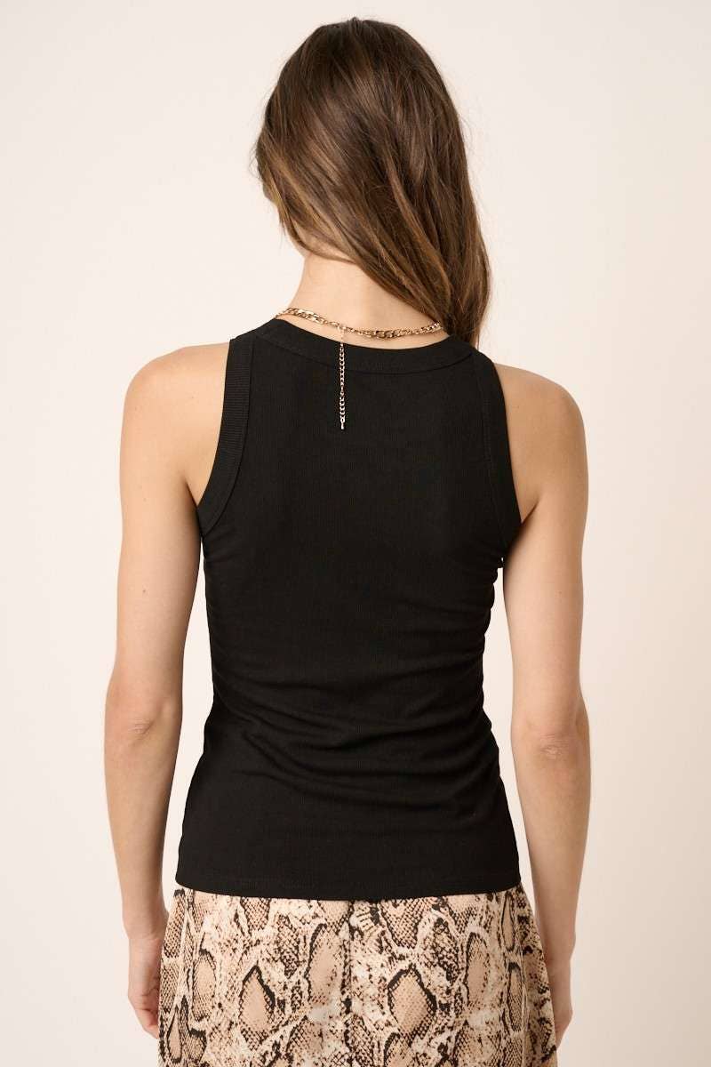 RIB KNIT ROUND NECK TANK