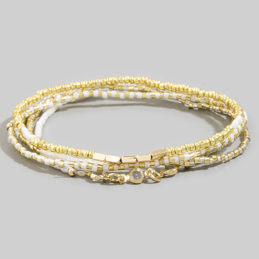 Multicolor Seed Bead Bracelet Layering Set