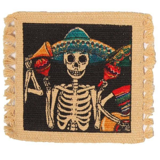 Cotton Stencil Coaster-Day of the Dead Design