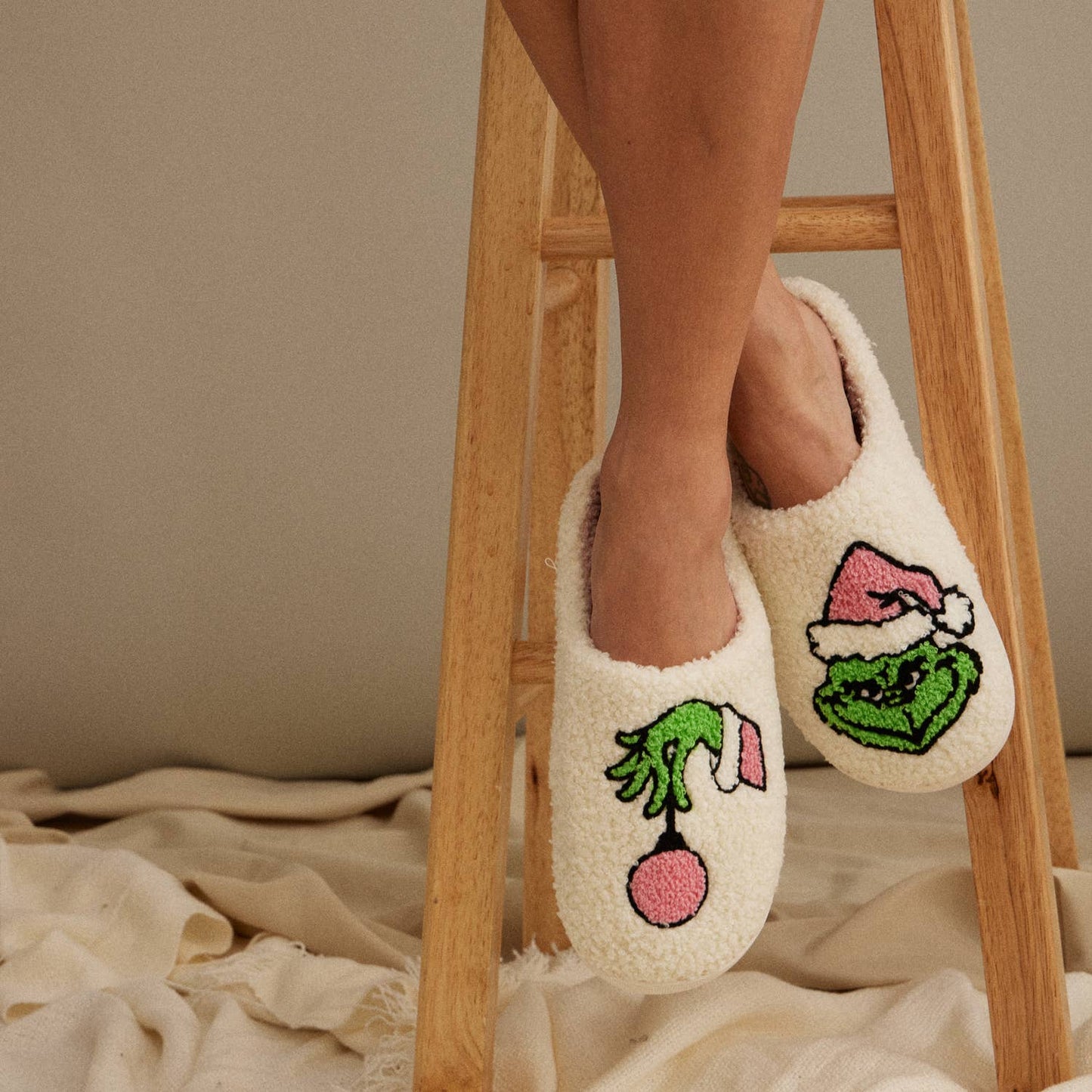 Whimsical Christmas Monster Home Slippers for Christmas Gift