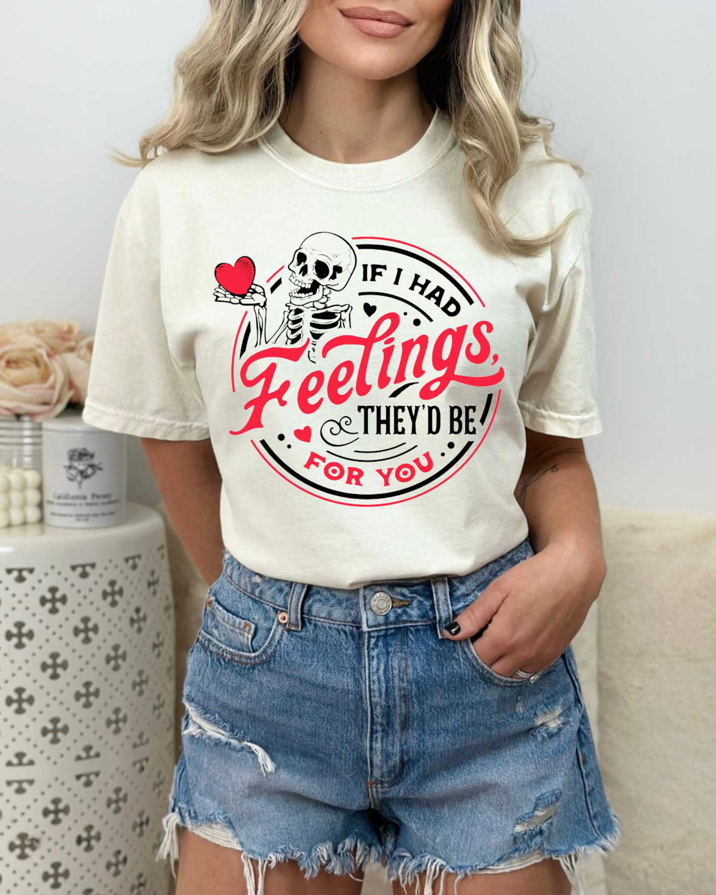 Skeleton Valentine's Day T-shirt - Graphic Tee