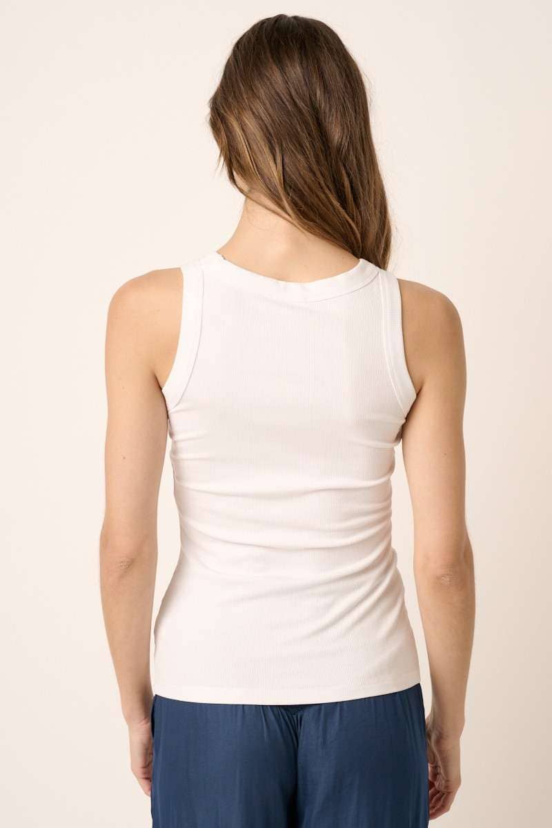 RIB KNIT ROUND NECK TANK
