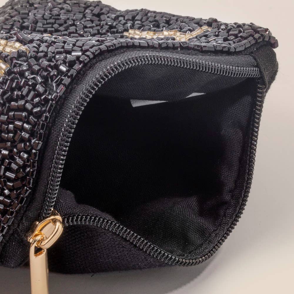 Tequila Print Beaded Coin Purse